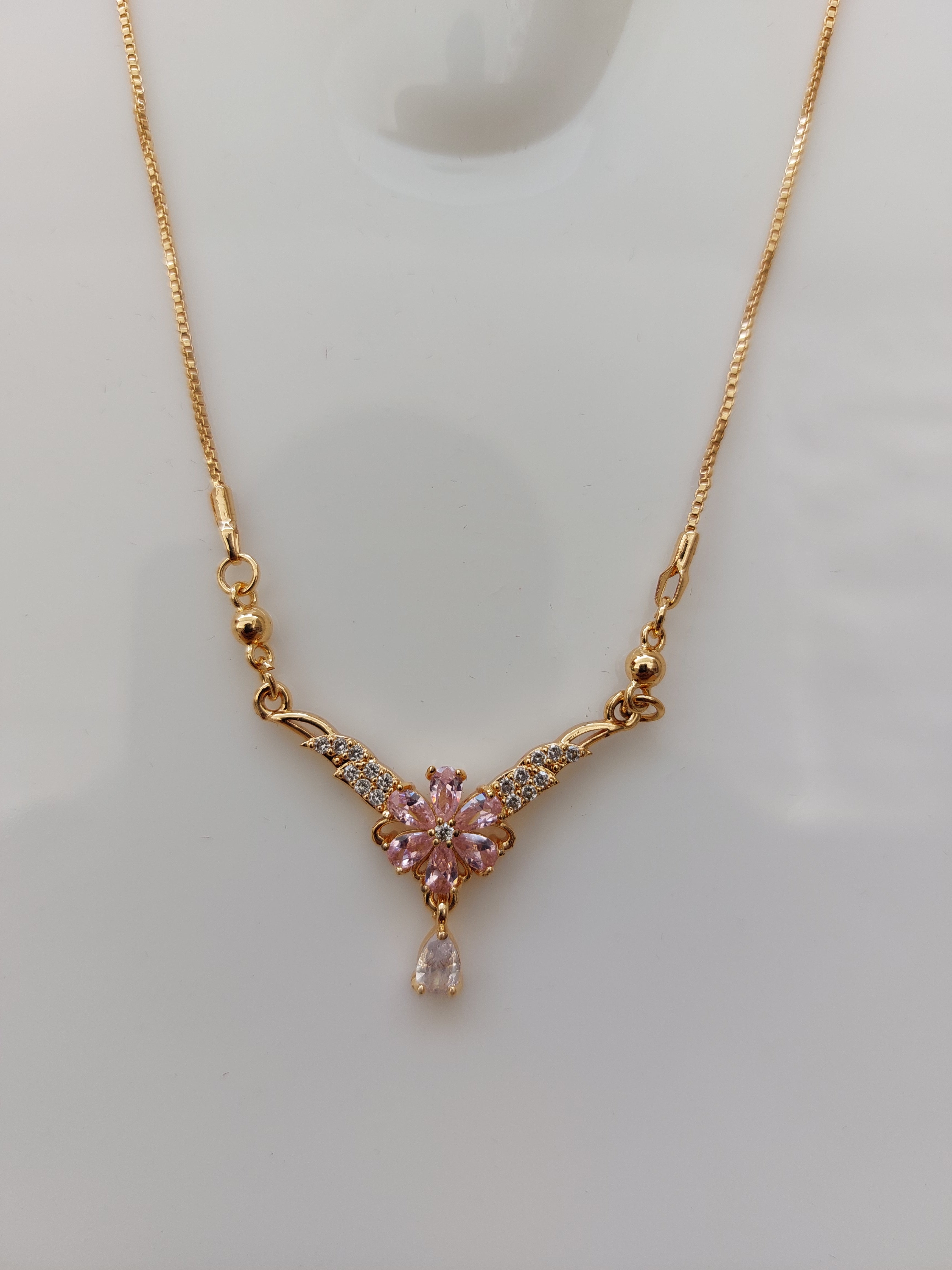 Anti-Tarnish_Rose_Gold_Floral_AD_Stone_Pendant_Necklace