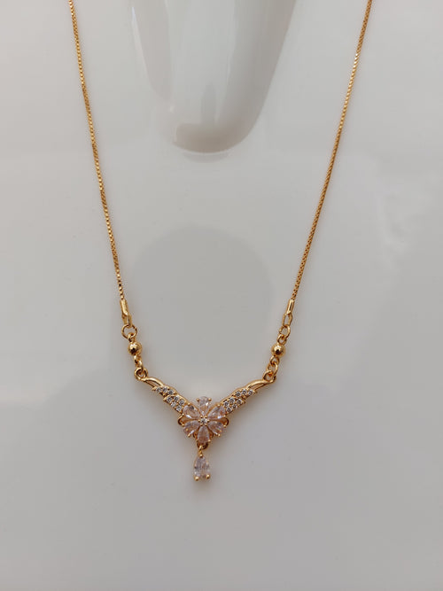 Anti Tarnish Pendant with flower AD stone