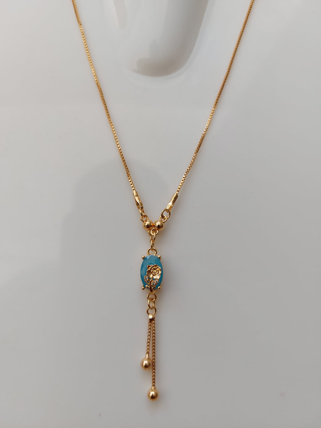 Blue AD Stone Anti Tarnish pendant 