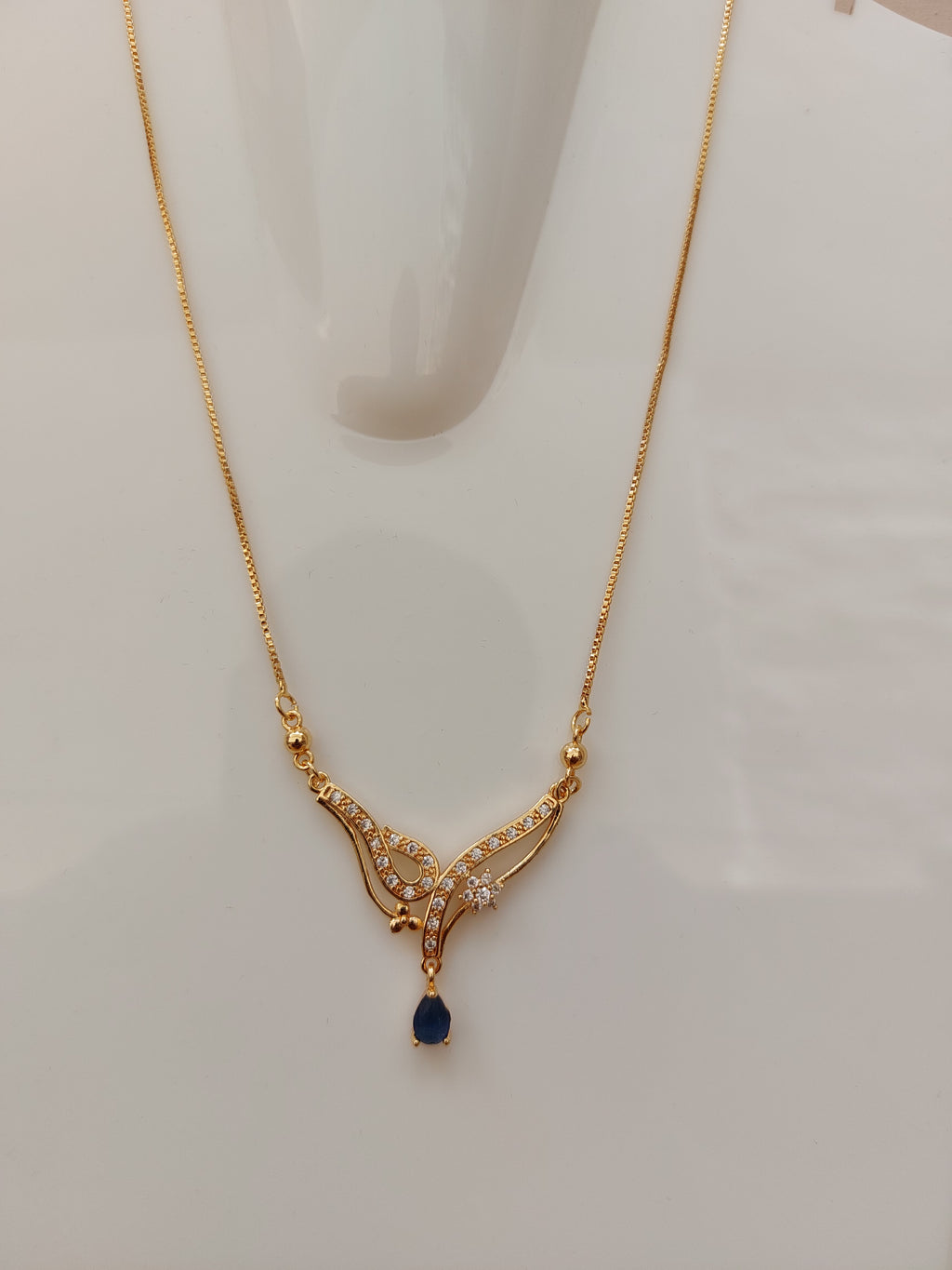 Designer_Rose_Gold_Pendant_with_Navy_blue_drop_AD_stone_A_2