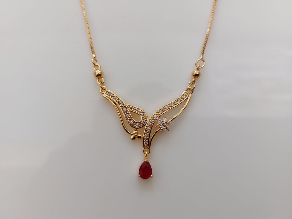 Designer_Rose_Gold_Pendant_with_Red_drop_AD_stone_A
