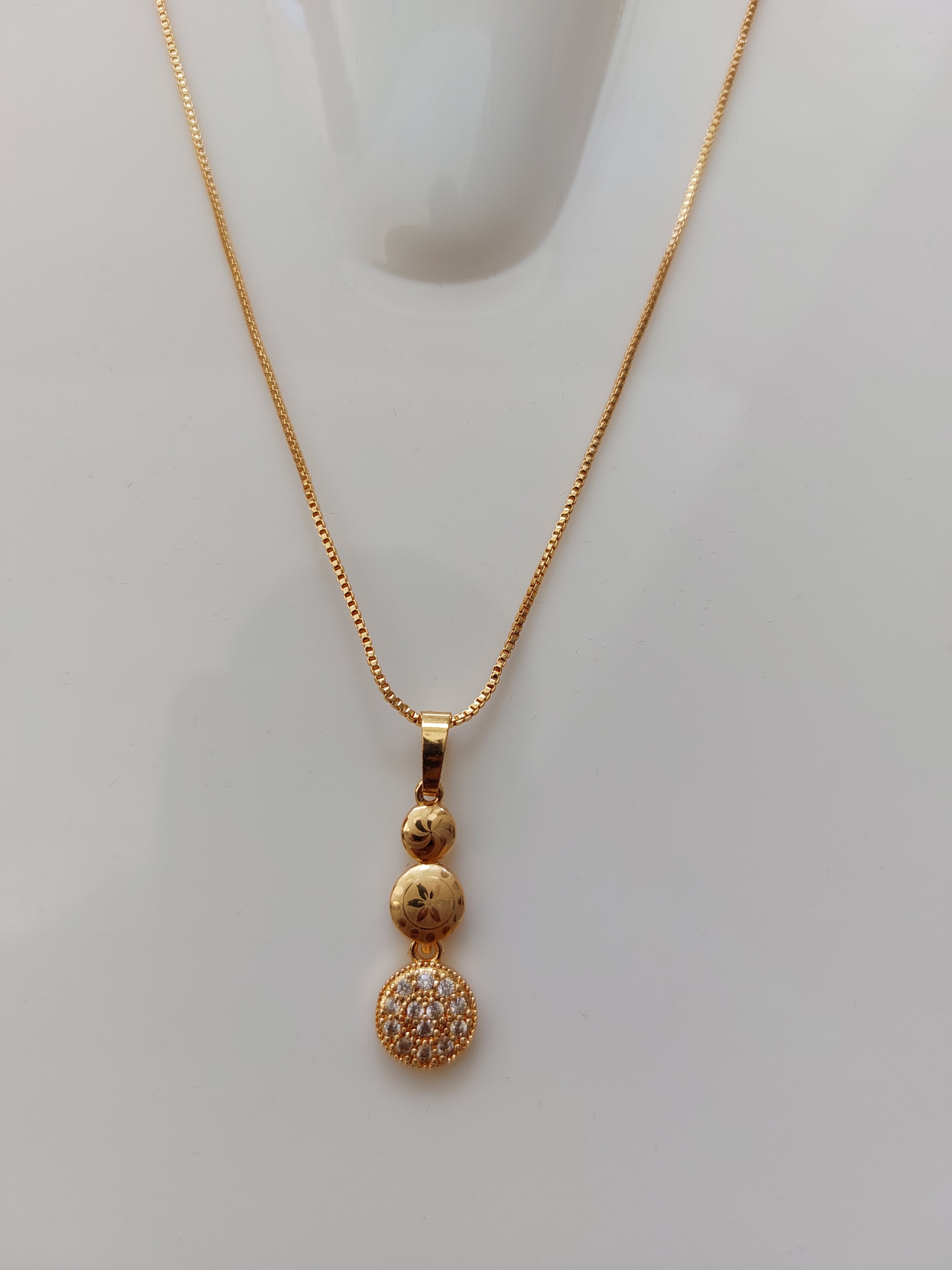Gold Triple Ball Rose Gold Pendant