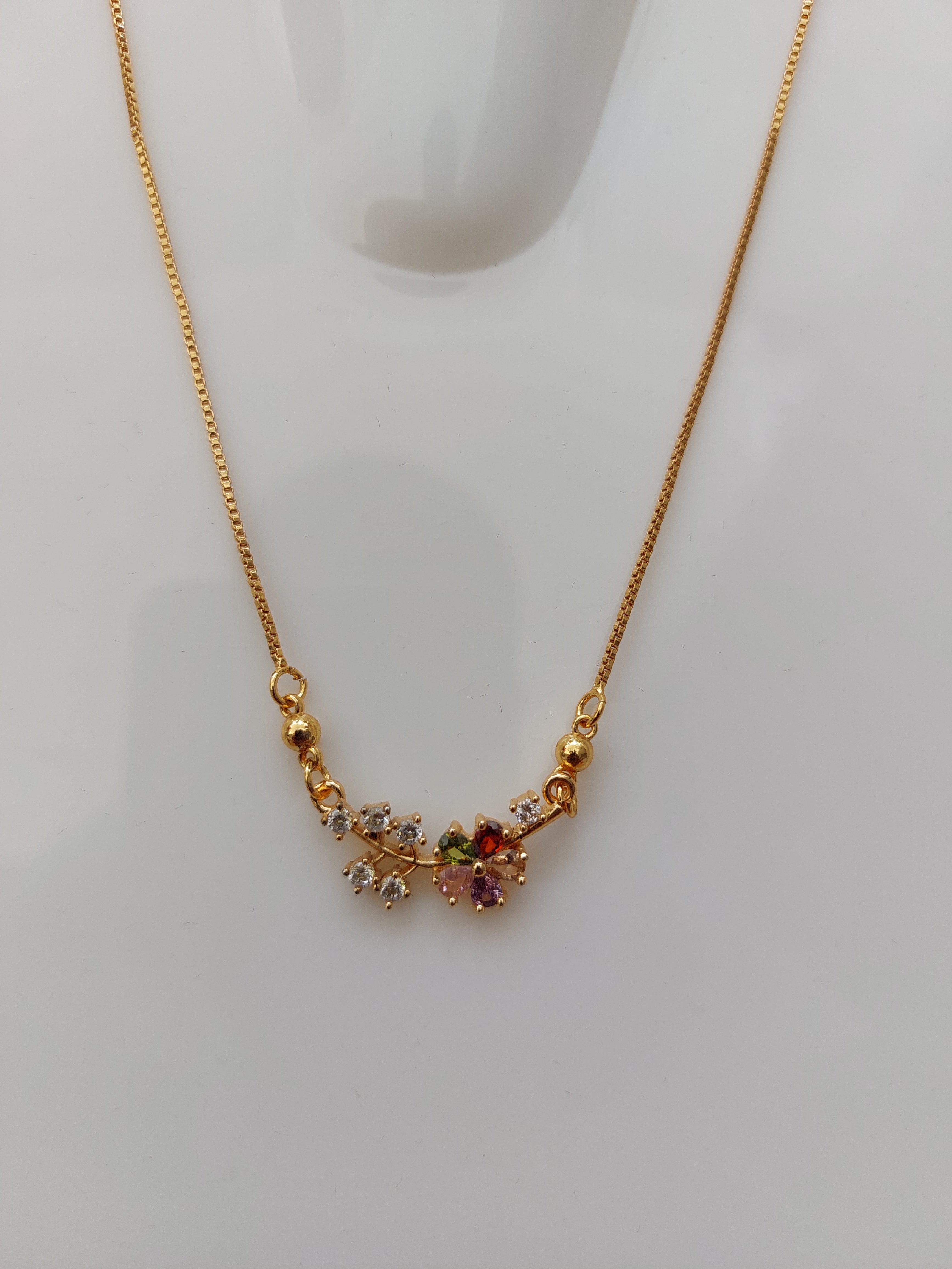 Multi AD stone Flower Anti Tarnish pendant
