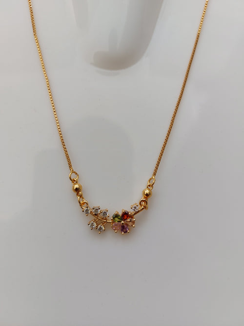 Multi AD stone Flower Anti Tarnish pendant