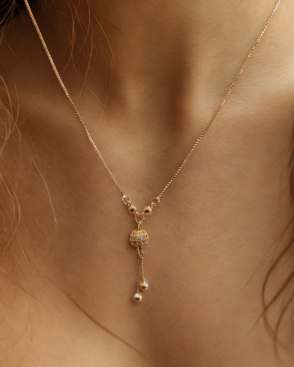 Rose Gold Ball Chain Pendant Necklace