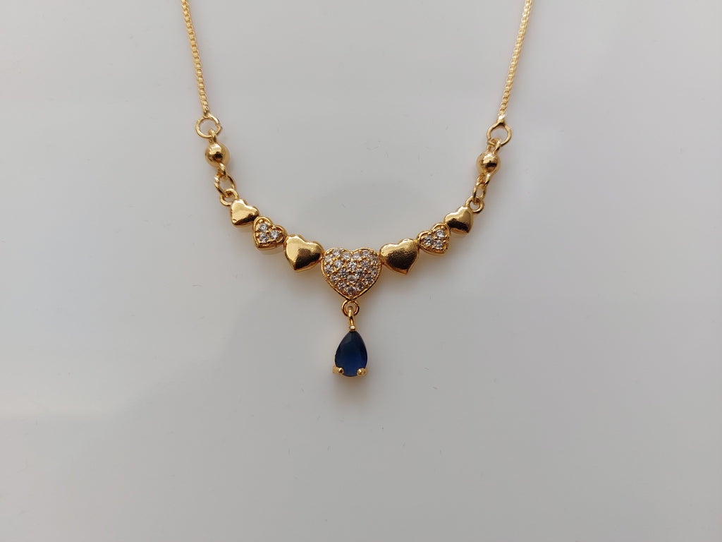 Rose Gold Pendant with Blue AD latkan A