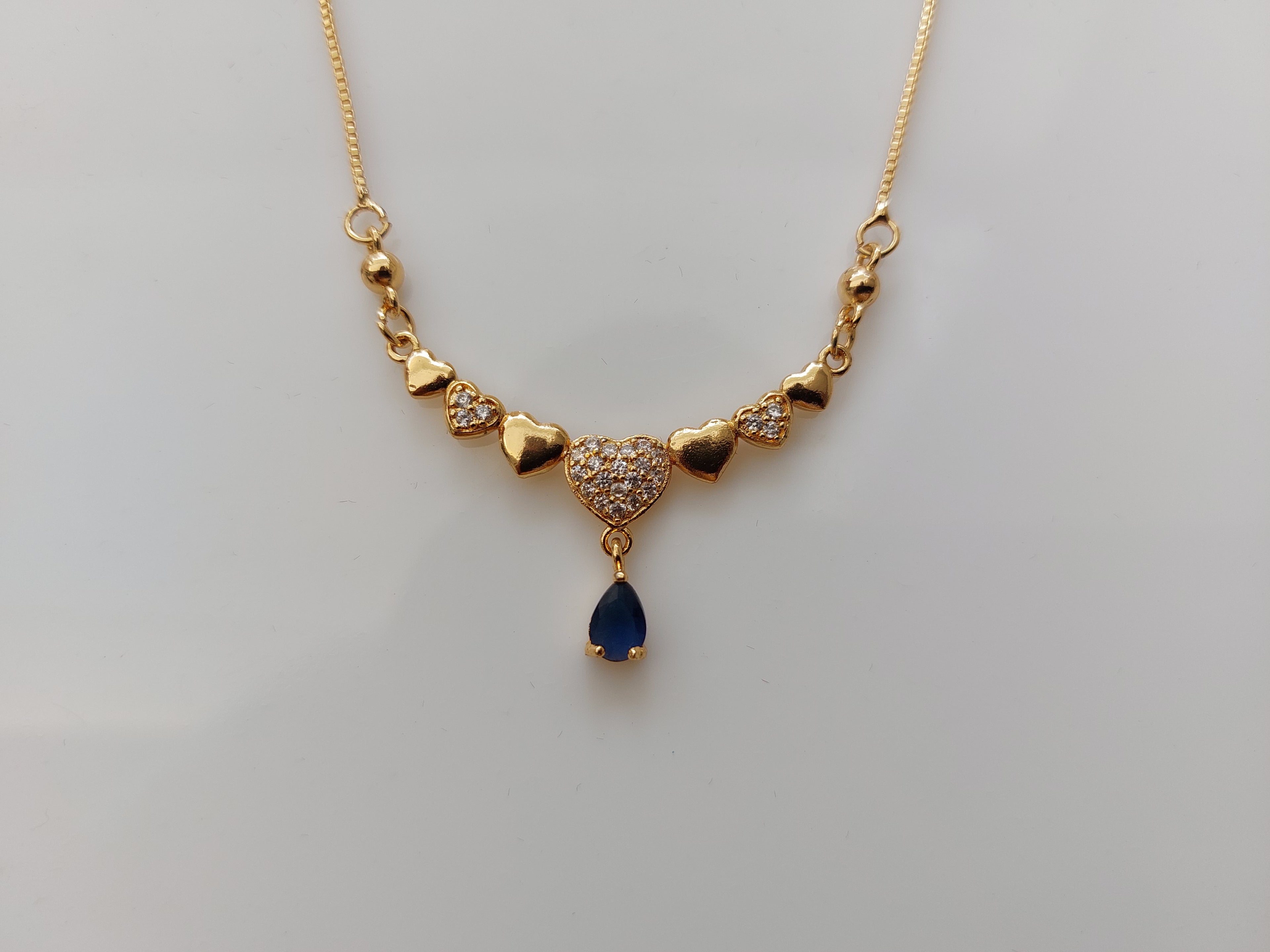 Rose Gold Pendant with Blue AD latkan A