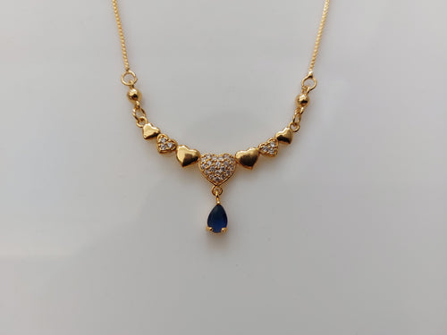Rose Gold Pendant with Blue AD latkan A