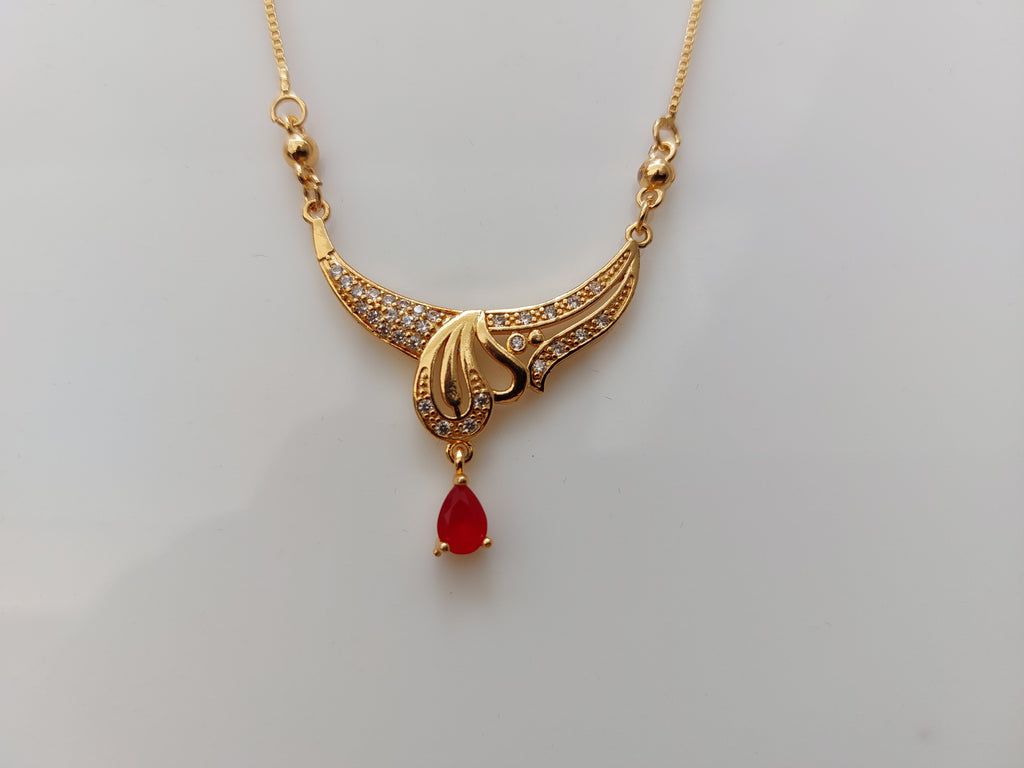 Rose Gold Pendant with Red AD latkan 2