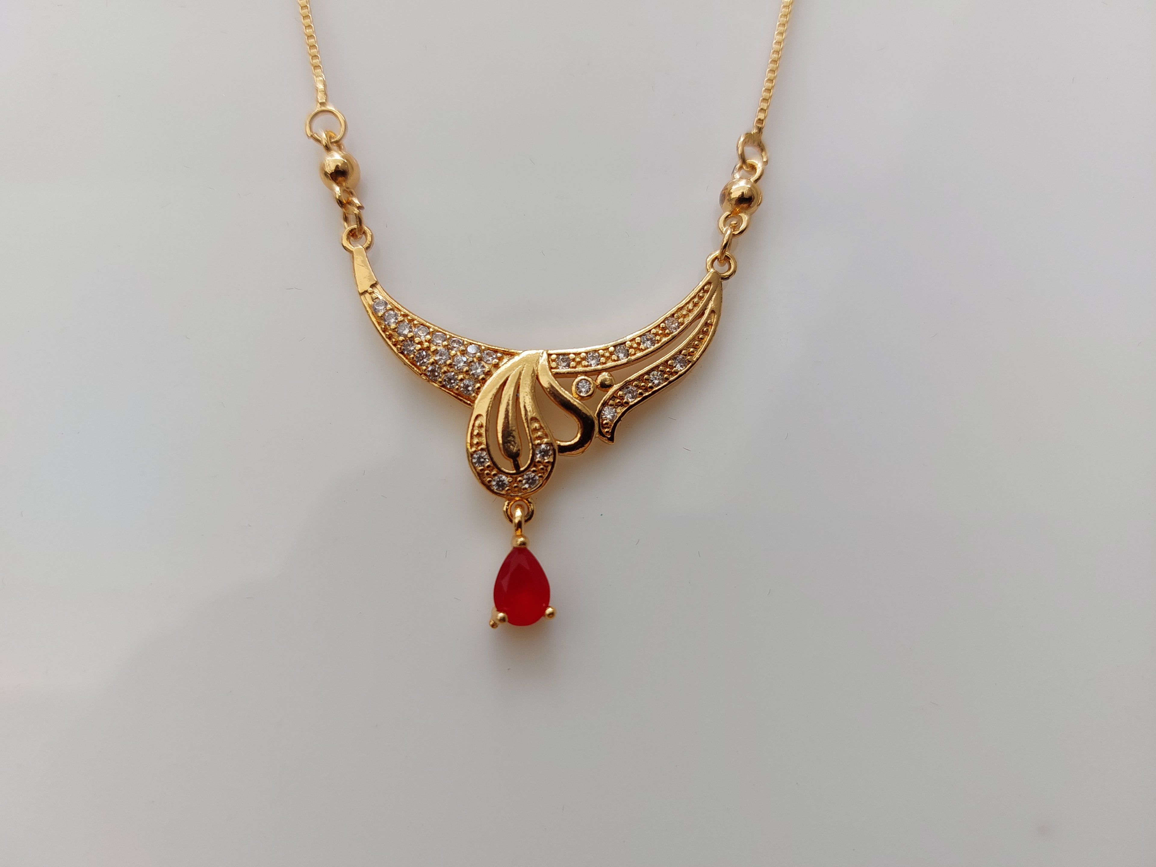 Rose Gold Pendant with Red AD latkan 2
