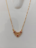 Ruby CZ Crescent Pendant 