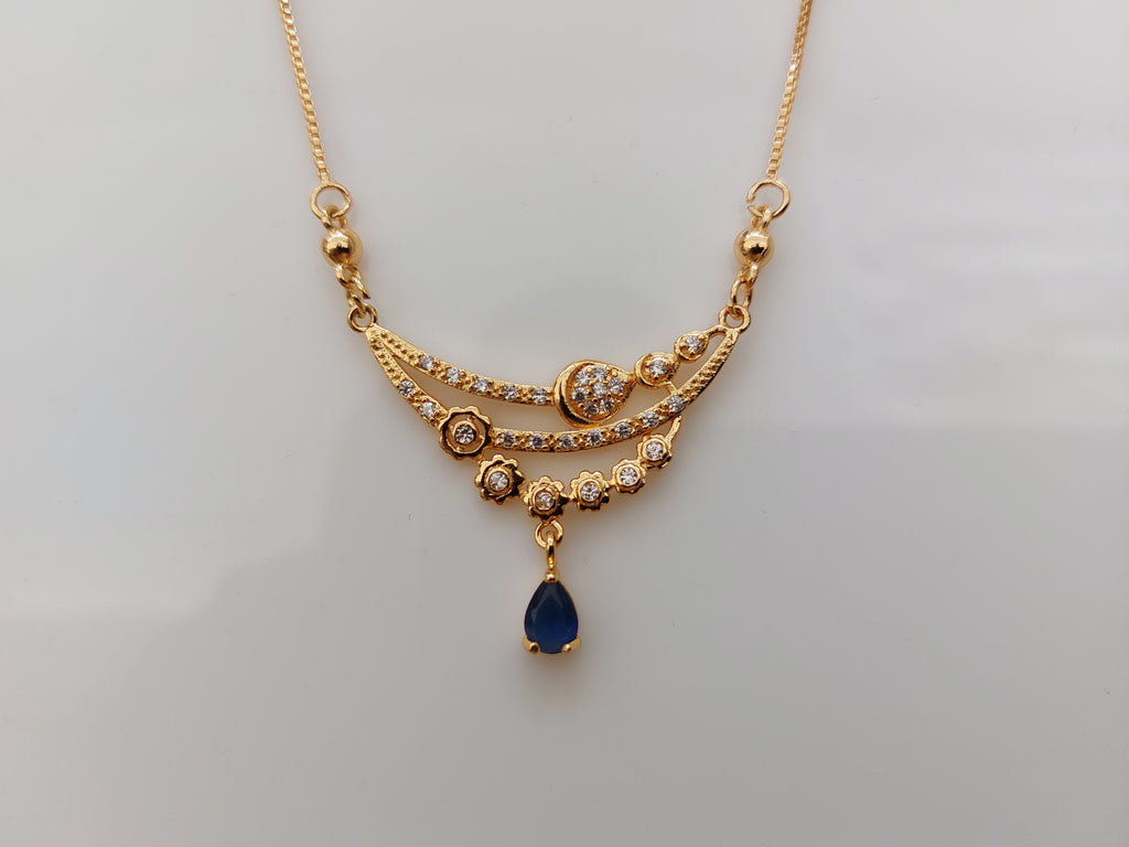 Unique_Rose_Gold_Pendant_with_baby_Navy_Blue_drop_AD_stone_2
