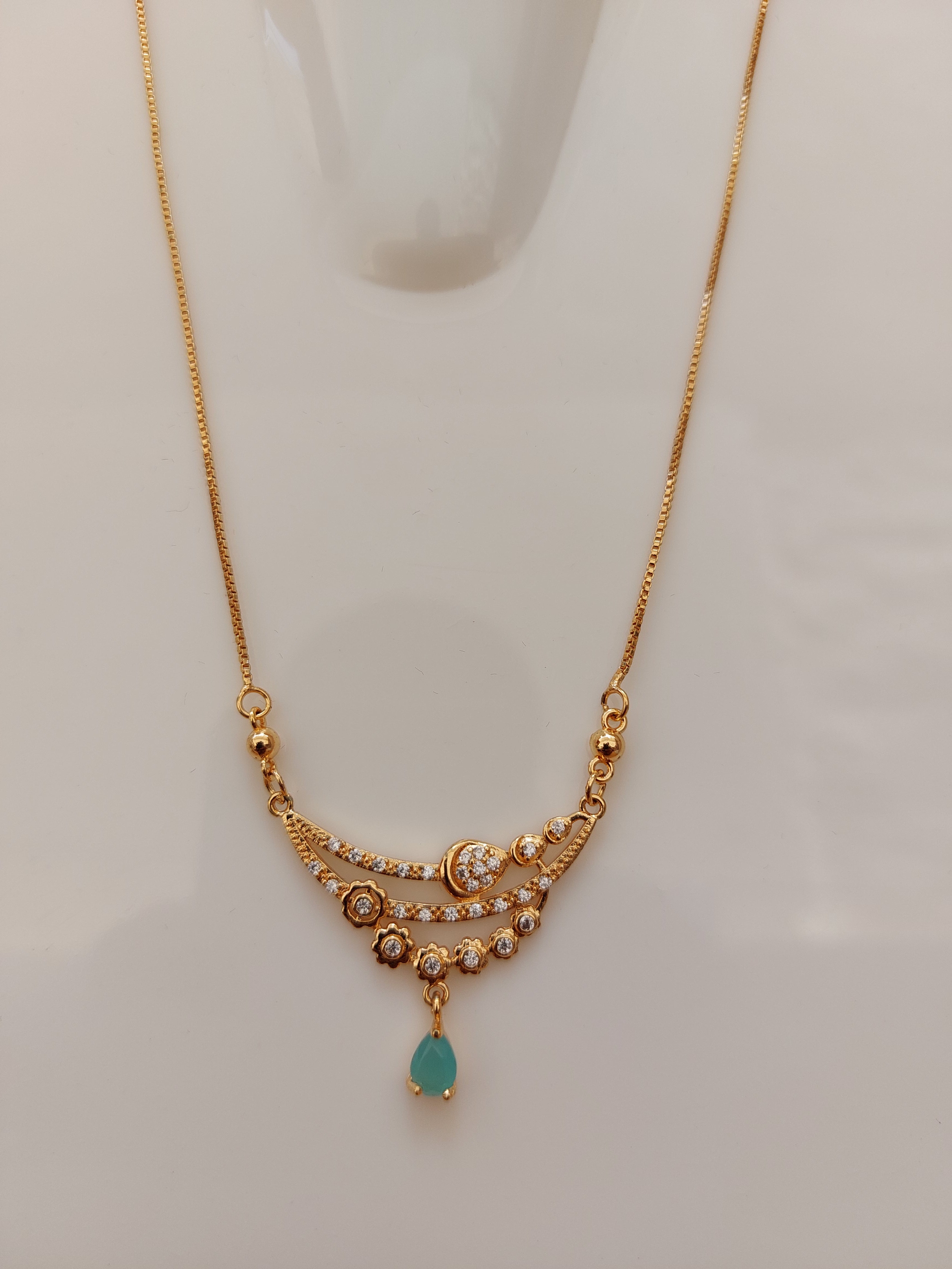 Unique_Rose_Gold_Pendant_with_baby_Sea_Green_drop_AD_stone_A