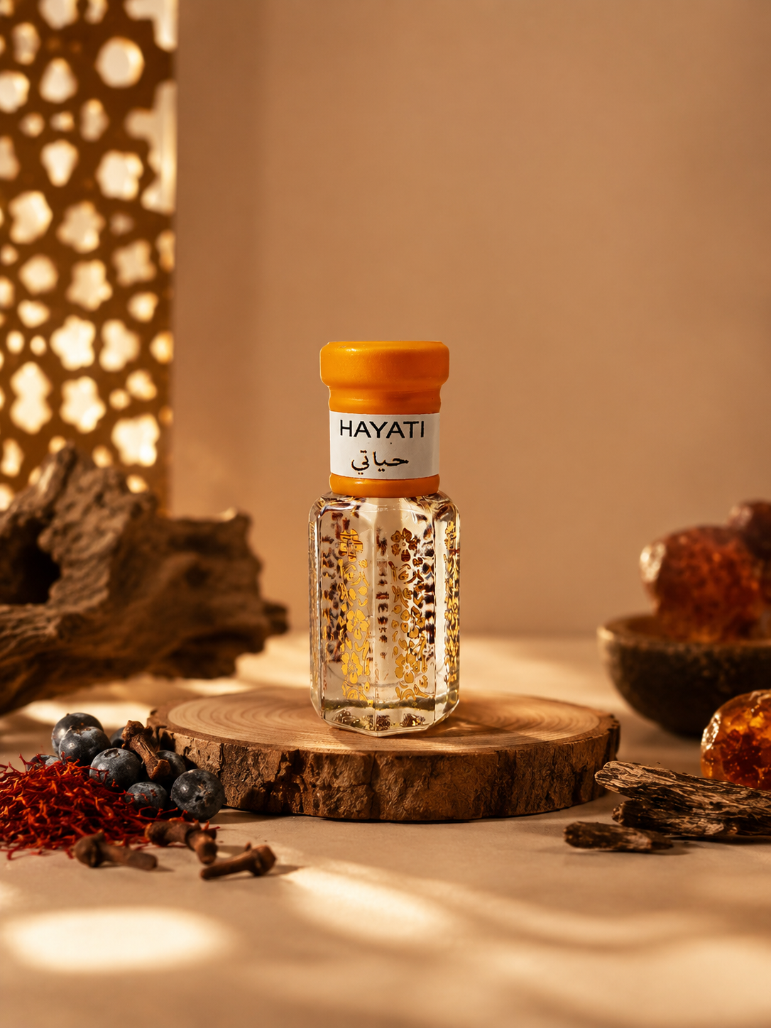 Hayati attar perfume featuring a premium long-lasting fragrance, luxury ittar for men and women, suitable for everyday wear and gifting.