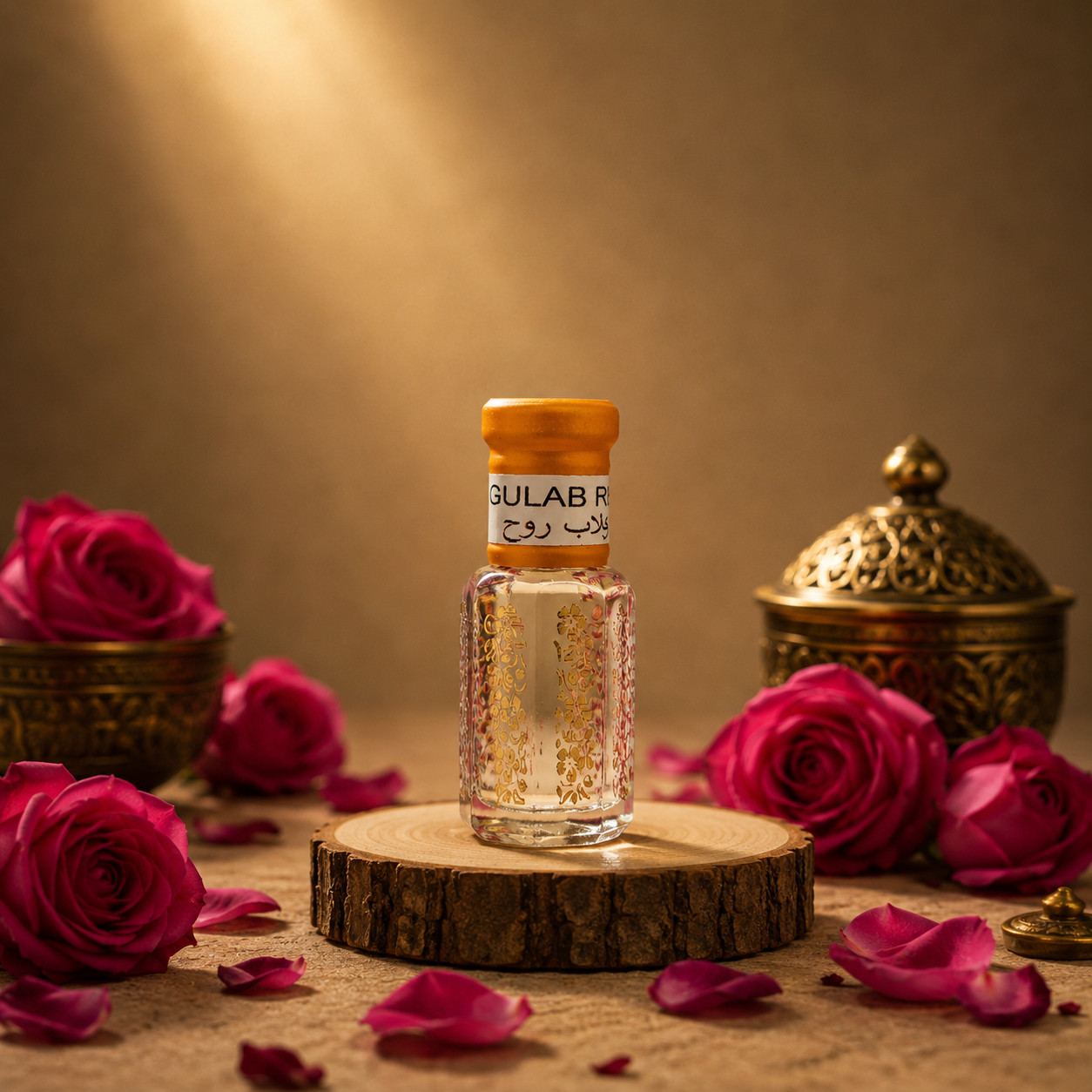 Pure Rose Itra Gulab Attar perfume with a rich floral fragrance, long-lasting premium ittar for men and women, perfect for everyday wear and gifting.