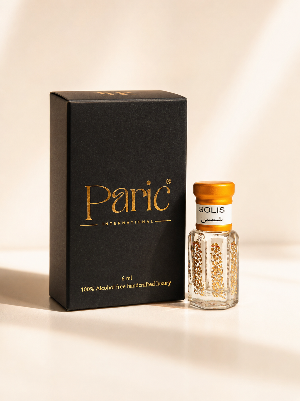 Solis attar perfume with a premium long-lasting fragrance, luxury ittar for men and women, crafted for everyday elegance.